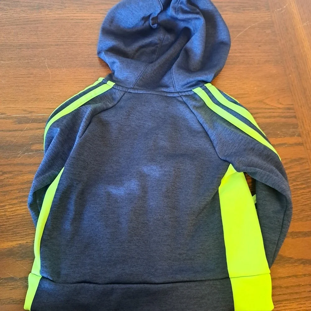 Adidas Boys 3 Piece Set Hoodie Joggers Shorts Navy Neon Green 2T